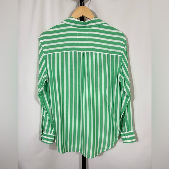 RAILS Elle Stripe Shirt - Green & White - Size XS - Picture 5 of 13